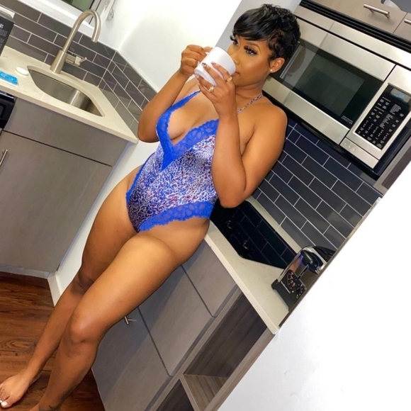 Savage X Fenty Blue Cyber Cafe Teddy & Stocking - Picture 8 of 16